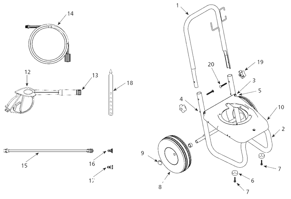 Assembly Parts Diagram and Parts List for PW2570  Campbell Hausfeld Pressure Washer